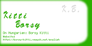 kitti borsy business card